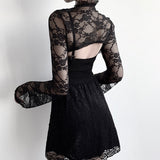 Ensemble robe bustier et haut en dentelle gothique