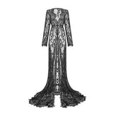 Robe d'été dentelle avec traine gothique