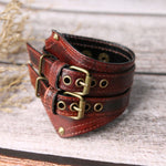 Bracelet de force cuir gothique