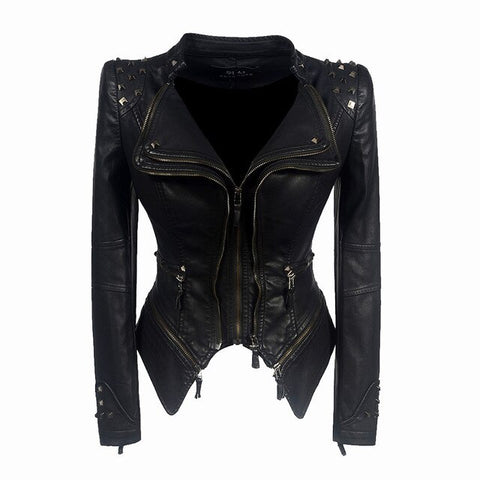 Veste cintrée style motard gothique