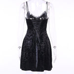 Robe noir en velours courte gothique