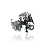 Bague réglable dragon fluorescente gothique